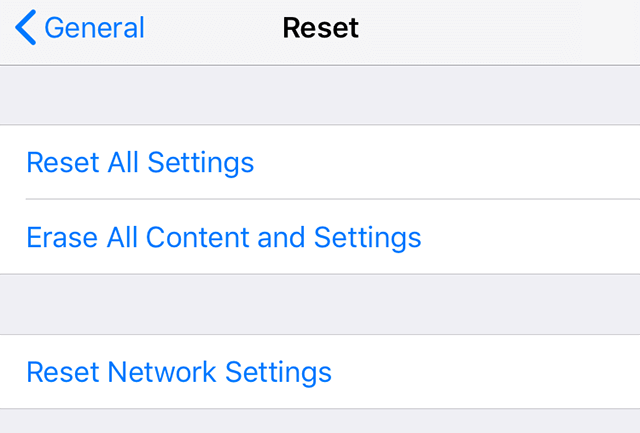 reset ipad