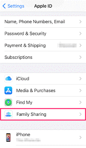 add your kids account to family sharing