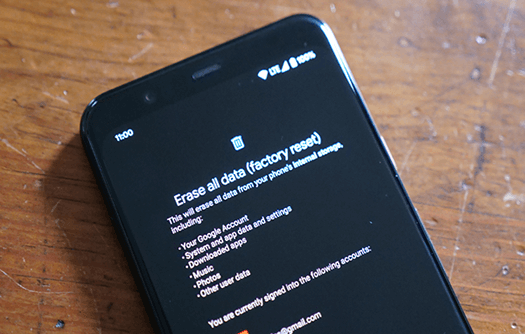 android factory reset