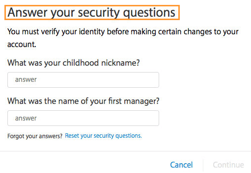 answer your security questions