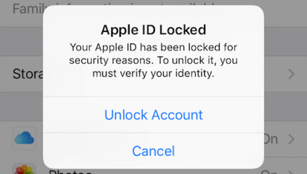 apple id disabled