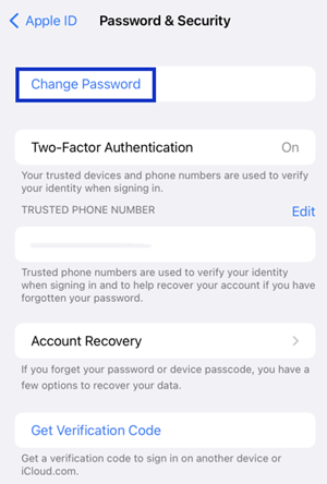 change Apple ID password