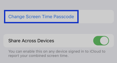 Change Screen Time Passcode.