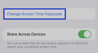 change screen time passcode