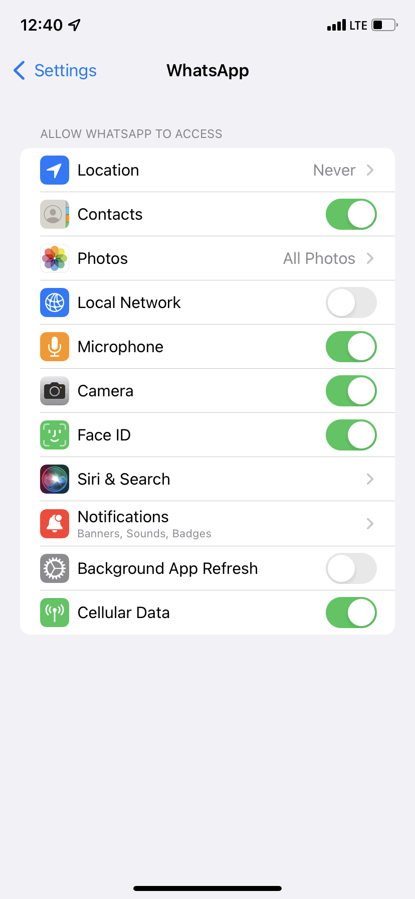 check face id permission