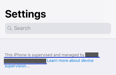 iPhone is supervised