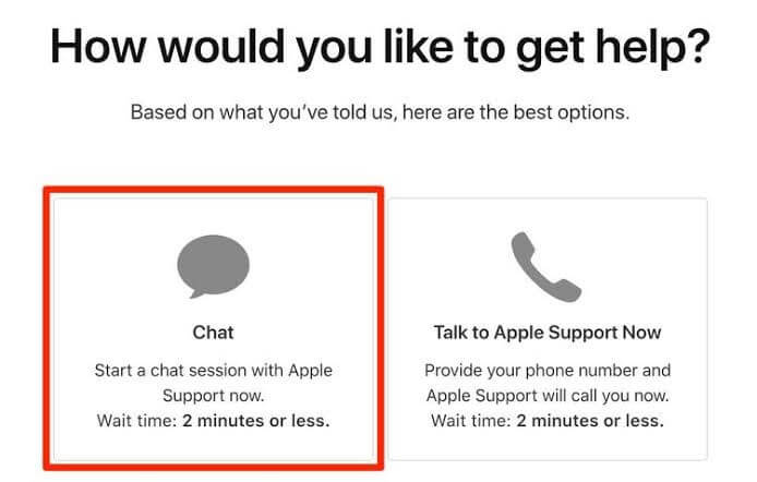 contact apple support to get help