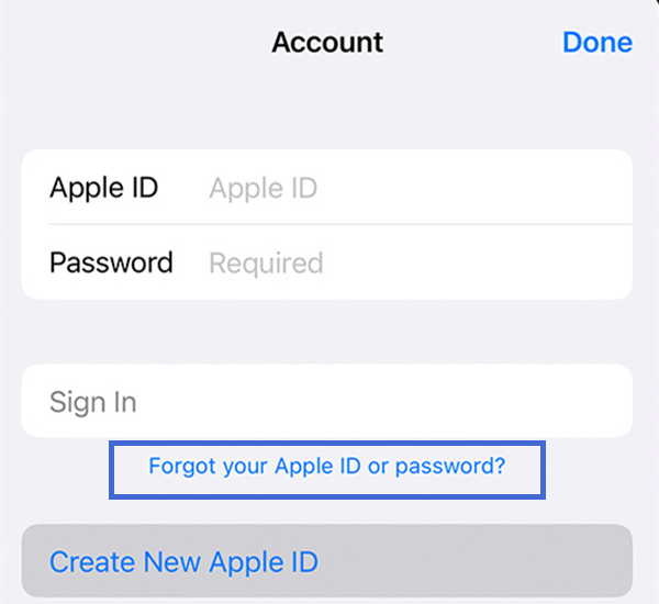 forgot your Apple ID or password