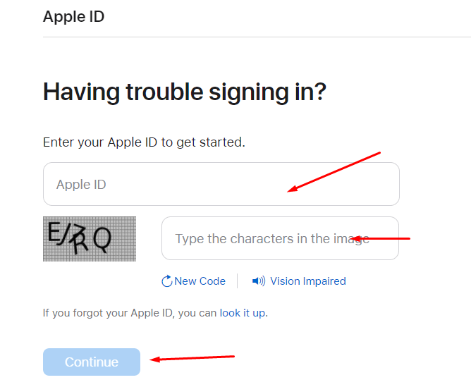 enter apple id sign in