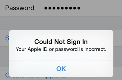 enter wrong Apple ID password