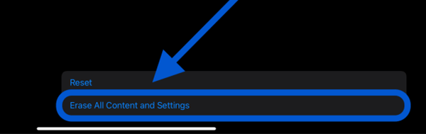 Erase All Content and Settings