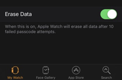 erase data Apple Watch