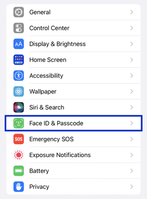 Face ID & Passcode