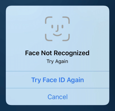 Face ID not recognized