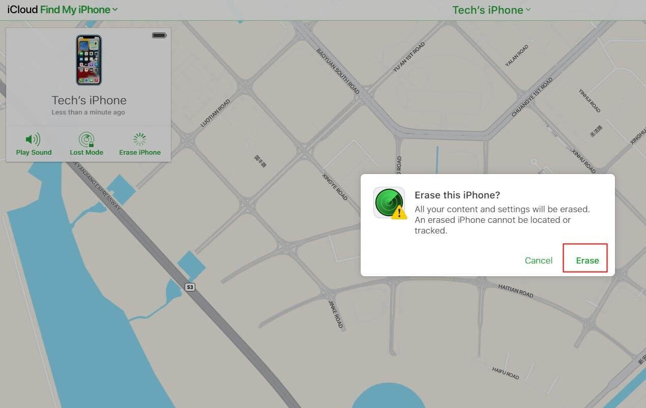 find my eraser iphone