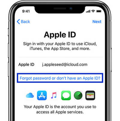 Forgot password or don't have an Apple ID