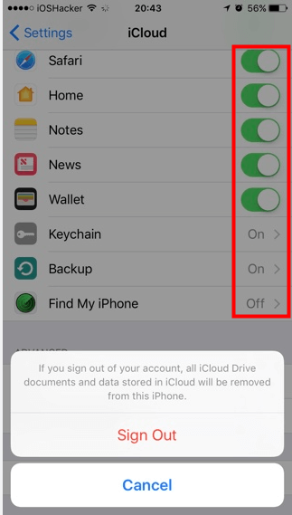 select icloud data categories