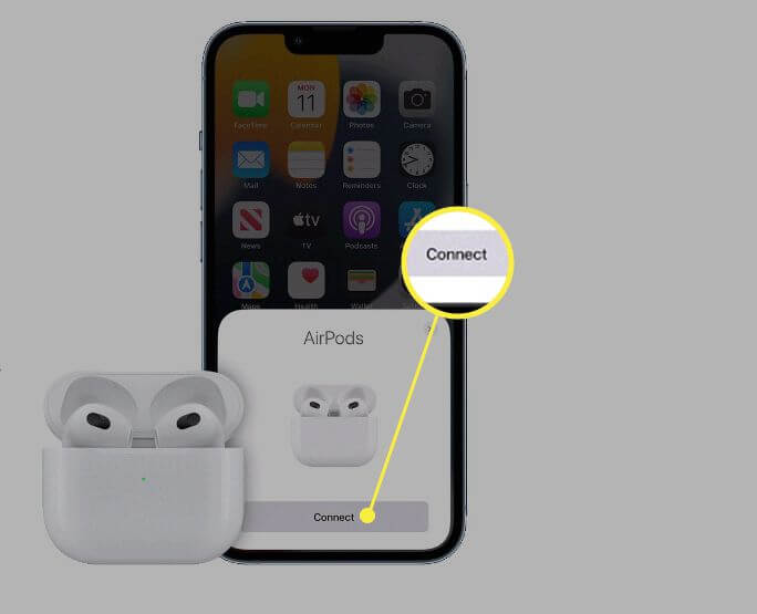 airpods and airpods pro click connect on the pop up