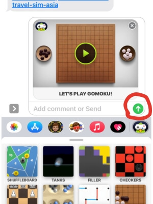 choose the game you want to play with your frind and click the arrow to send it out