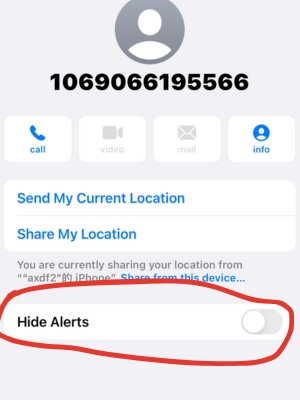 open hide alert button