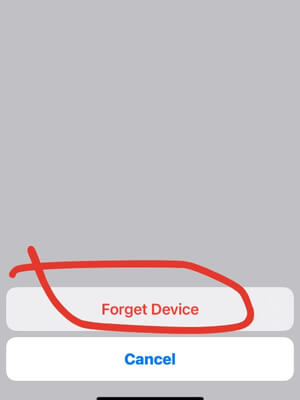 Tap Forget This Device then click Forget Device on the pop up