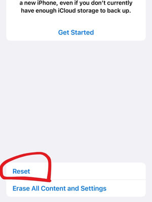 tap reset on the bottom