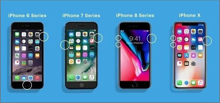 different ways to restart different iphone models