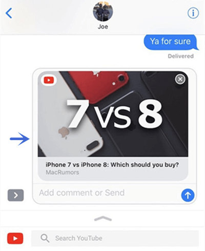 iMessage YuTube app