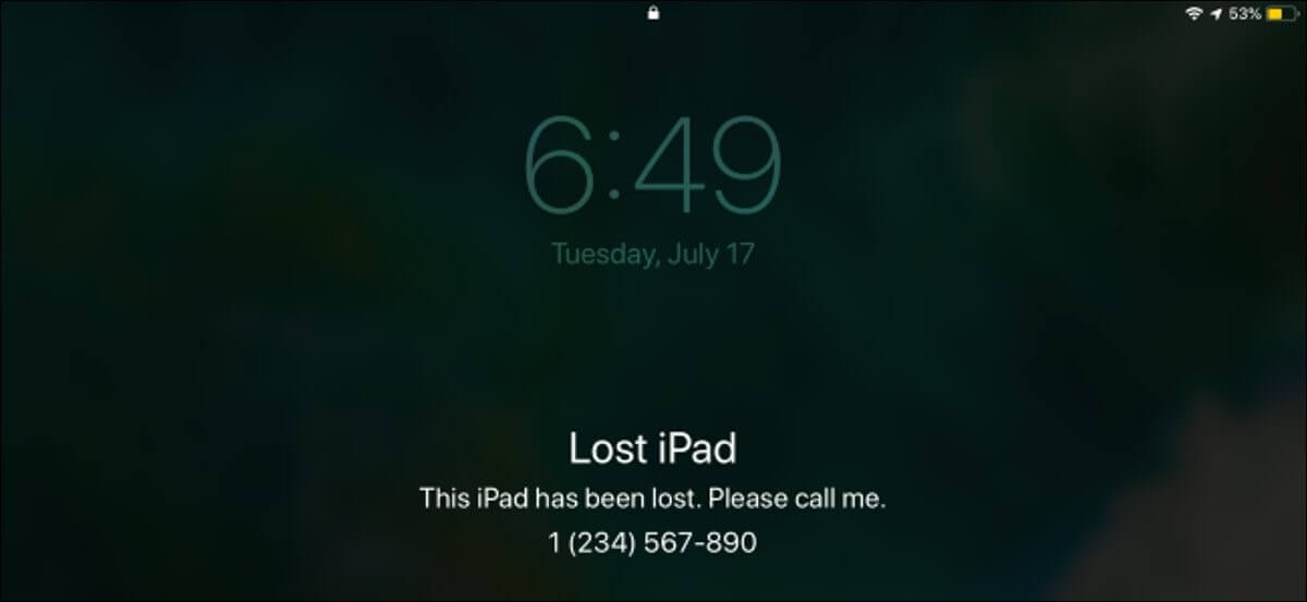 ipad in lost mode