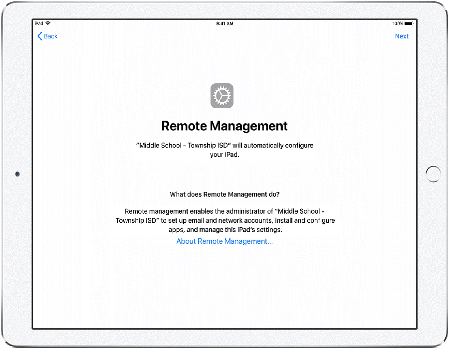 ipad remove management.