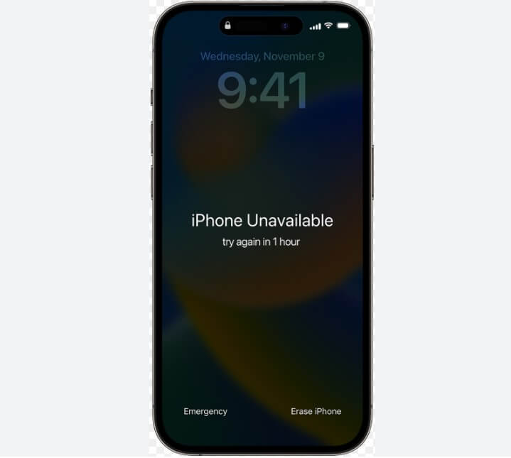 iphone is disabled in 1 hour