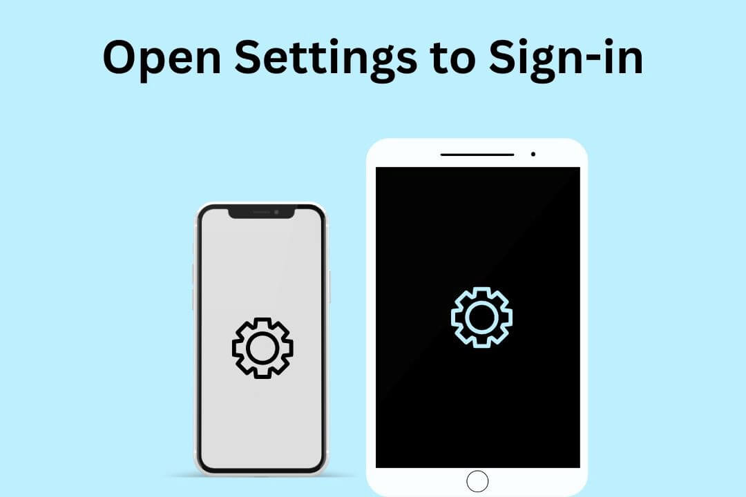 open iphone settings to sign in