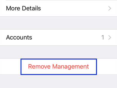 Remove Management option