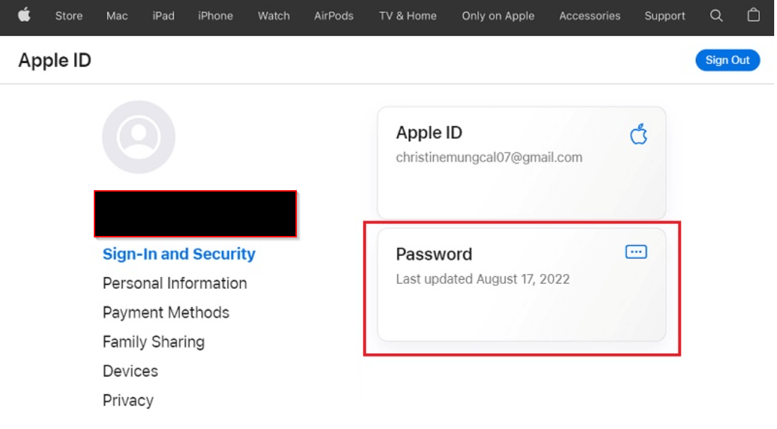 reset apple id password on the web