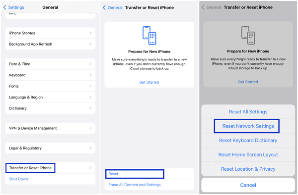 reset network settings