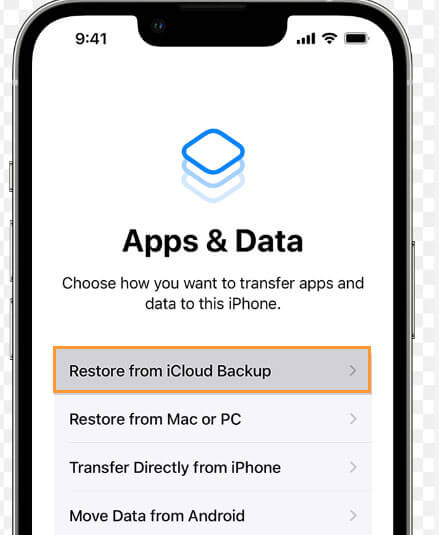 Restore from iCloud Backup