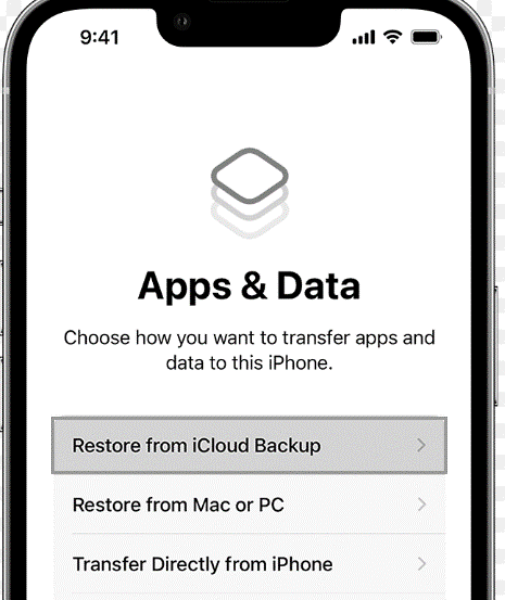 restore from icloud backup