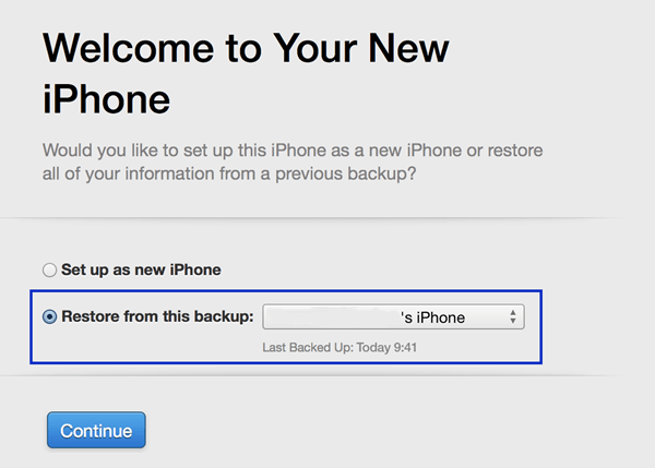 restore iPhone from backup