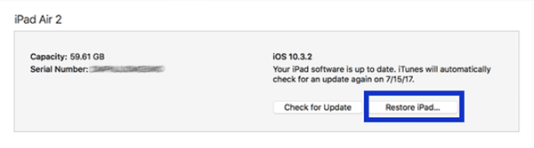 restore iPad