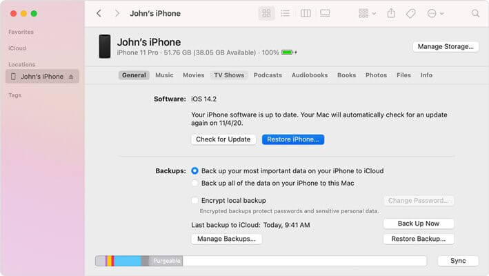 restore iphone with itunes