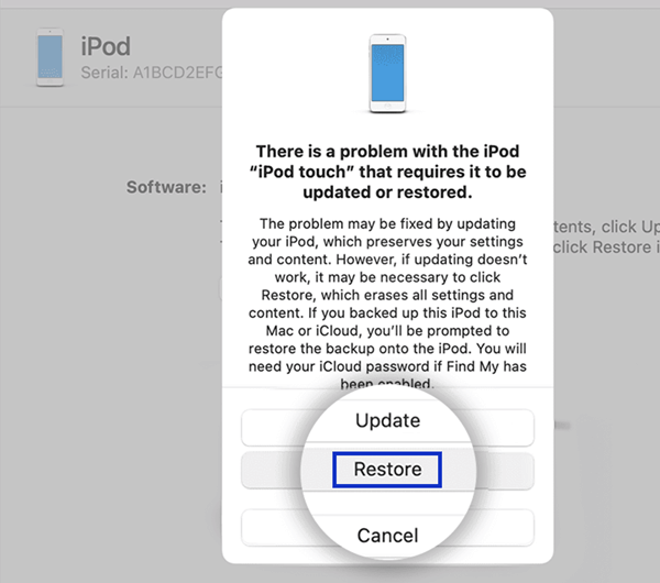 restore iPod touch