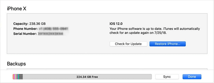 restore or update iphone