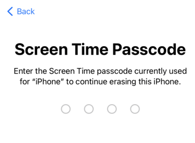 screen passcode required