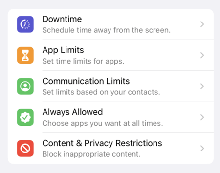 restrictions feature on iPhone