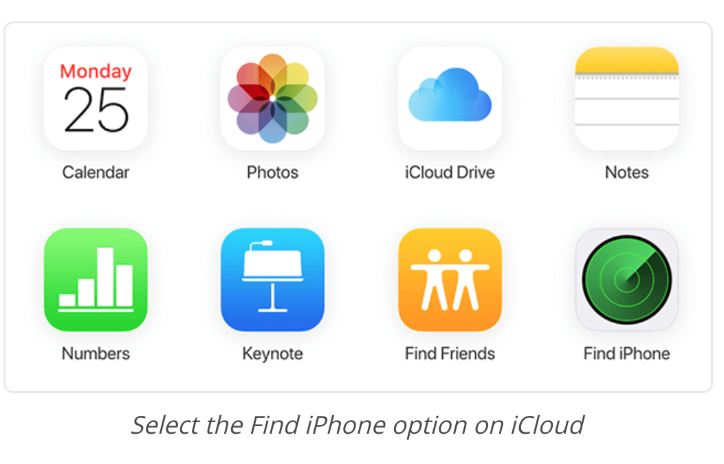 select the find iphone option on icloud.webp