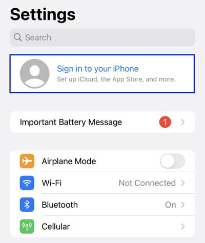 sign in to your iPhone