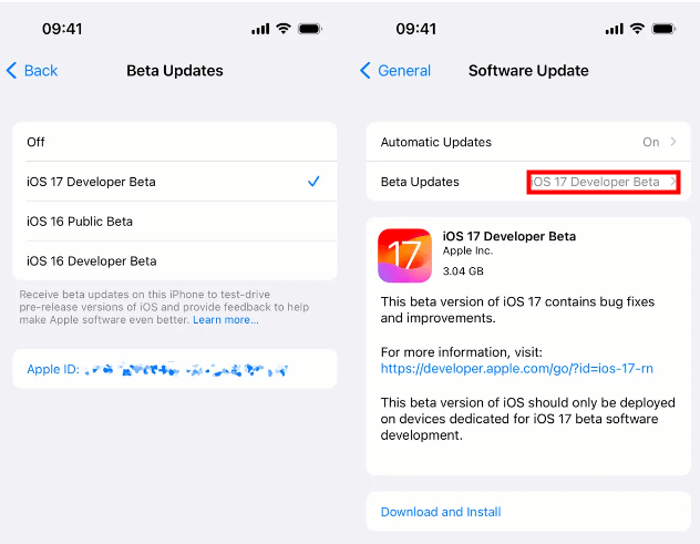 updating ios 17 version on iphone