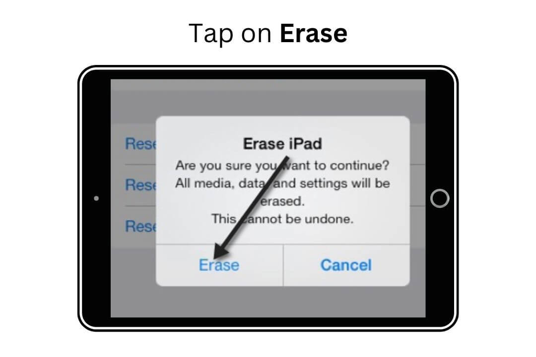 tap on erase