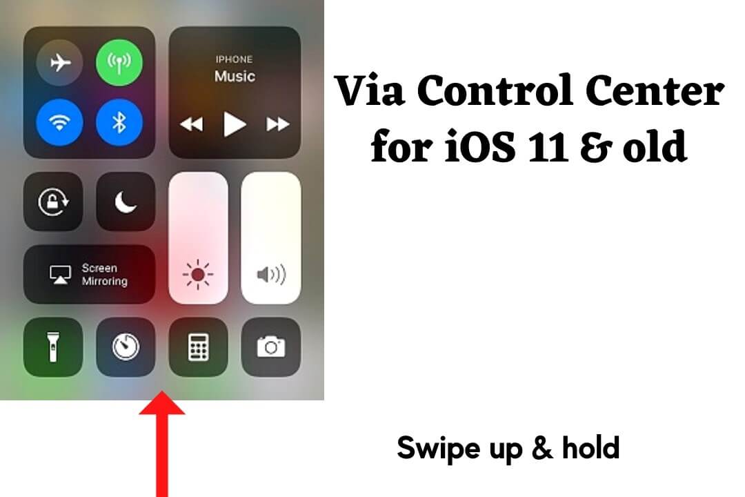 turn off flashlight via control center for ios 11