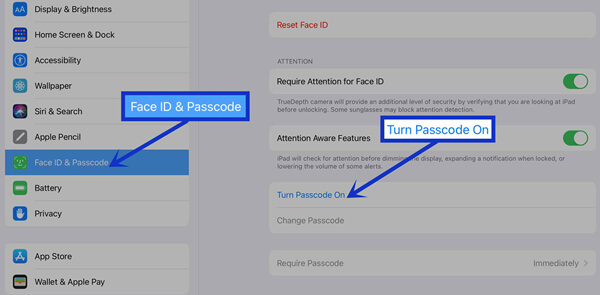 Turn Passcode On